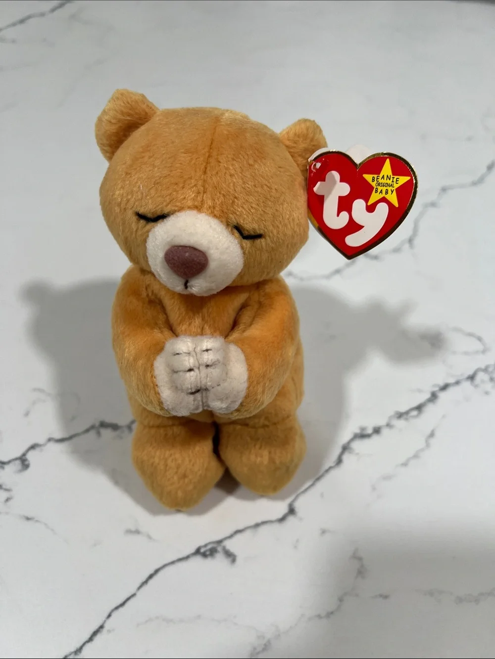 Ty Beanie Baby “ Hope “Praying Bear Plush Toy - Tan